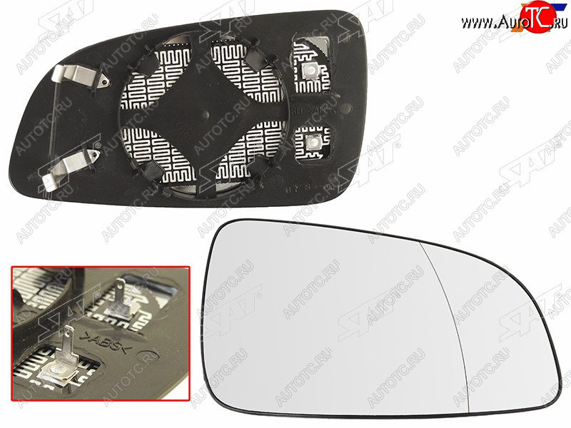 539 р. Полотно зеркала Opel Astra 04-13 (Справа Обогрев сферическое) SAT ST-121-0026  с доставкой в г. Вологда