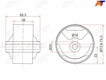 1 059 р. Сайлентблок Toyota Corsa 90-94  Cynos 95-99  Raum 97-03  Starlet 95-99 (Зад Слева) SAT ST-12371-11510C  с доставкой в г. Вологда. Увеличить фотографию 2