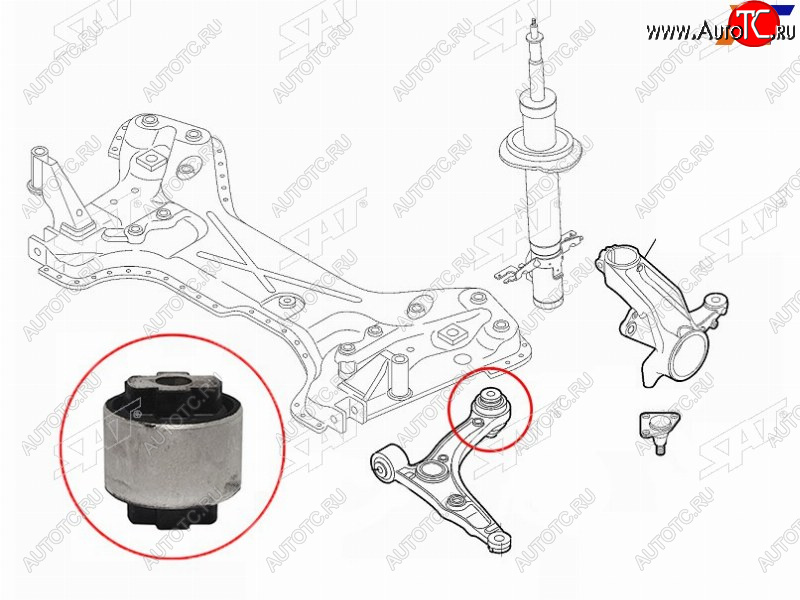 959 р. Сайлентблок Peugeot Boxer 06-  Citroen Jumper 06-  Fiat Ducato 06- SAT ST-1352227080-BU2  с доставкой в г. Вологда