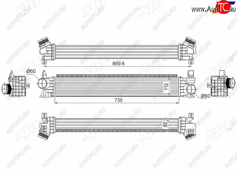 8 799 р. Интеркулер CITROEN JUMPER 14-FIAT DUCATO 14-PEUGEOT BOXER 14- SAT ST-1382428080  с доставкой в г. Вологда