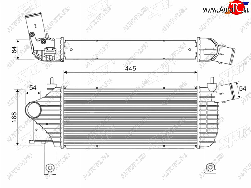 7 699 р. Интеркулер NISSAN NAVARA 04-PATHFINDER 05- SAT ST-14461-EB360  с доставкой в г. Вологда