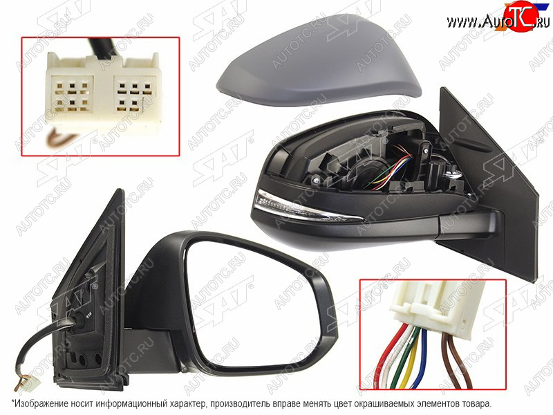 5 699 р. Зеркало Toyota RAV4 (XA40) 12-19 (Справа Обогрев Регулировка Повторитель поворота 7 контактов) SAT ST-16-0014  с доставкой в г. Вологда