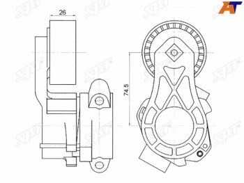 Натяжитель приводного ремня PEUGEOT BOXERFIAT DUCATOCITROEN JUMPERFORD TOURNEOTRANSIT 2,2 06- SAT ST-1611424780