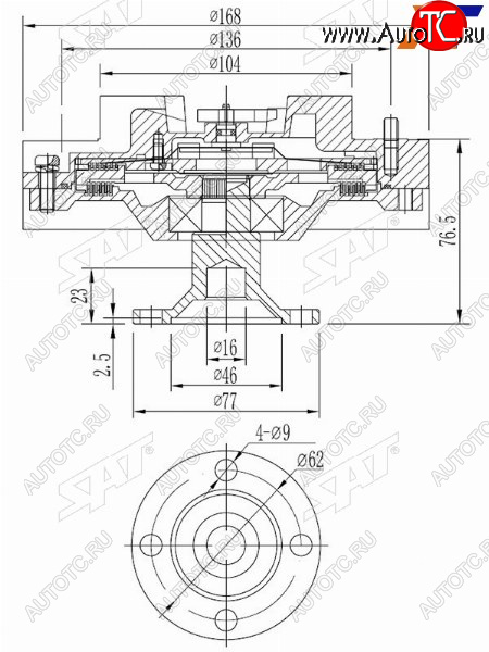 3 799 р. Вискомуфта TOYOTA LAND CRUISER 80 1H# 90- SAT ST-16210-17010  с доставкой в г. Вологда