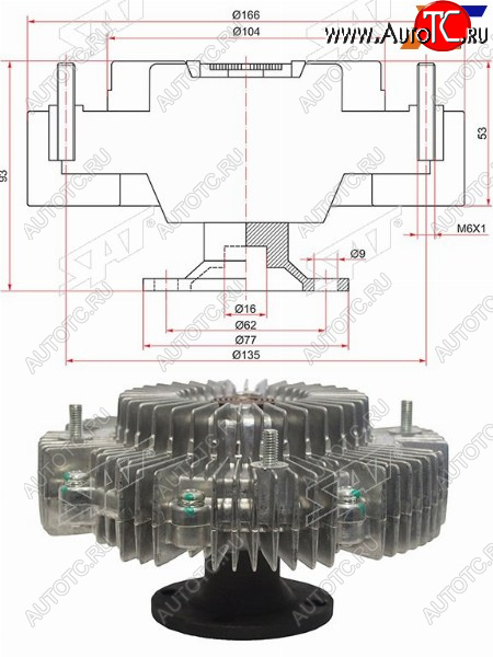 4 299 р. Вискомуфта TOYOTA HILUX,LAND CRUISER PRADO 1GR-FE 02- SAT ST-16210-31020  с доставкой в г. Вологда