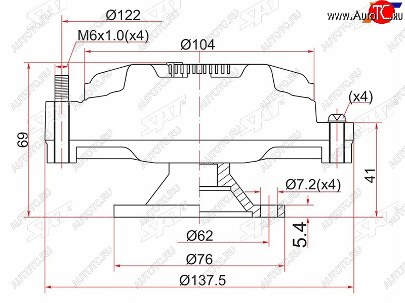 2 889 р. Вискомуфта TOYOTA TOWNACELITEACE 2-3С# 92- SAT ST-16210-64020  с доставкой в г. Вологда