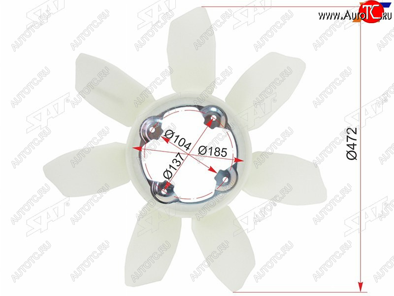 3 499 р. Крыльчатка вентилятора TOYOTA LAND CRUISER PRADO 120 SURFFJ CRUISER 5VZ1GR3RZ2TR 02-PRADO 150 SAT ST-16361-31060  с доставкой в г. Вологда