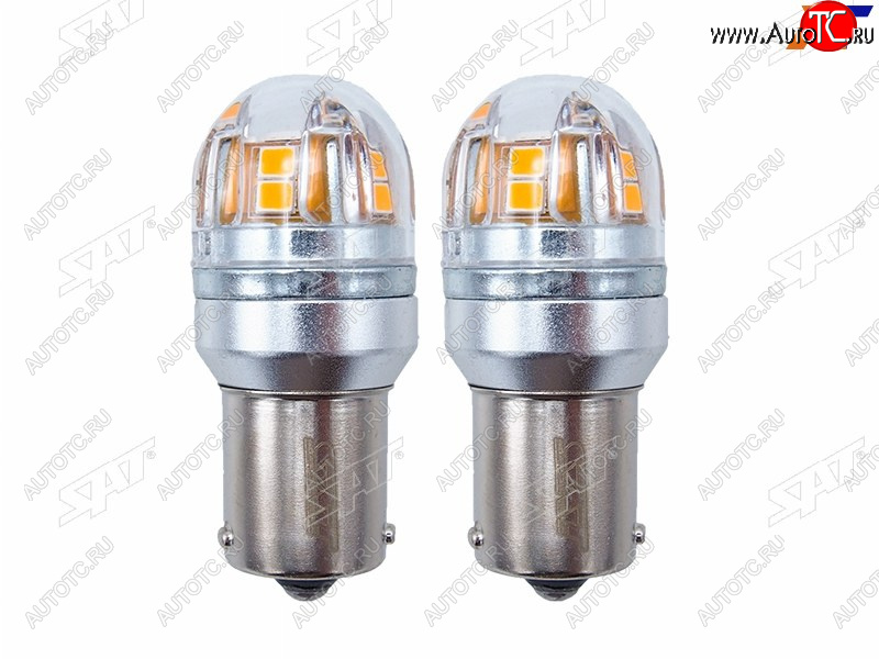 829 р. Лампа дополнительного освещения 12V PY21W 2.8W320LM  Canbus LED Оранжевая (Комплект 2 шт.) SAT ST-175-0066  с доставкой в г. Вологда