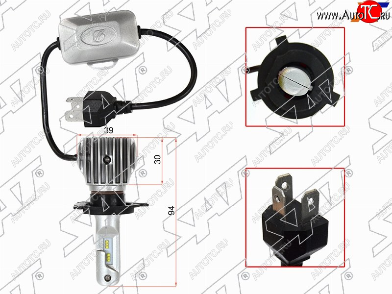 3 079 р. Комплект светодиодных ламп H4 20W3600LM LED SAT ST-175-0068  с доставкой в г. Вологда