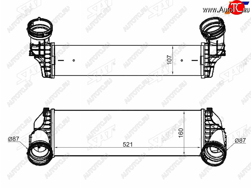 8 799 р. Интеркулер BMW X5X6 E70E71 07- SAT ST-17517533475  с доставкой в г. Вологда
