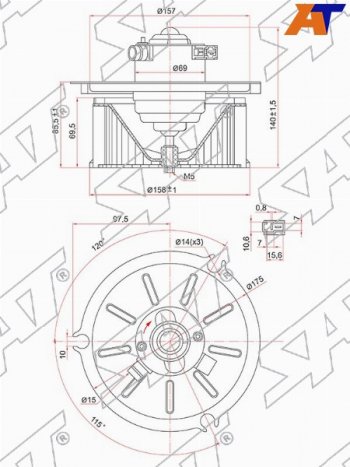 Мотор отопителя салона Isuzu Forward 95-  Giga 94-15 SAT ST-1-83561-100-1