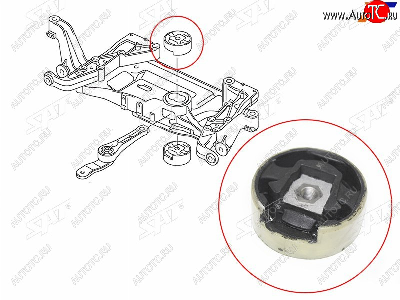 799 р. Сайлентблок Audi A3 03-13  Q3 11-19  Skoda Octavia 04-13  Volkswagen Golf 03-19  Jetta 05-19  P SAT ST-1K0199868Q  с доставкой в г. Вологда