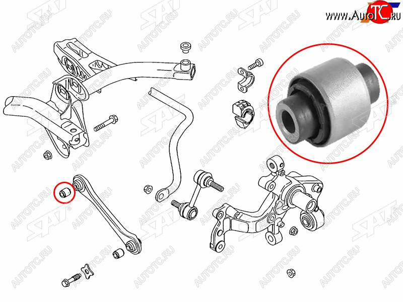 379 р. Сайлентблок Audi A3 03-19  Q3 11-19  Chery Tiggo 4 17-19  Skoda Karoq 17-  Kodiaq 16-22  Octavi SAT ST-1K0501529J-B1  с доставкой в г. Вологда