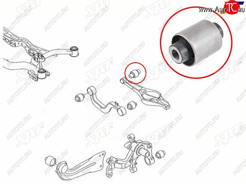 399 р. Сайлентблок Audi A3 03-13  Q3 11-19  Chery Tiggo 4 17-19  Skoda Octavia 04-13  Volkswagen Golf 0 SAT ST-1K0505311AB-B  с доставкой в г. Вологда