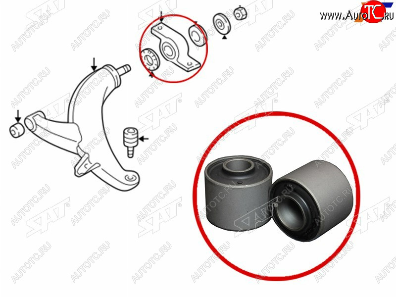 539 р. Сайлентблок Subaru Forester 05-08  Impreza 92-07  Legacy 93-98  Outback 94-03 SAT ST-20201-FA060  с доставкой в г. Вологда