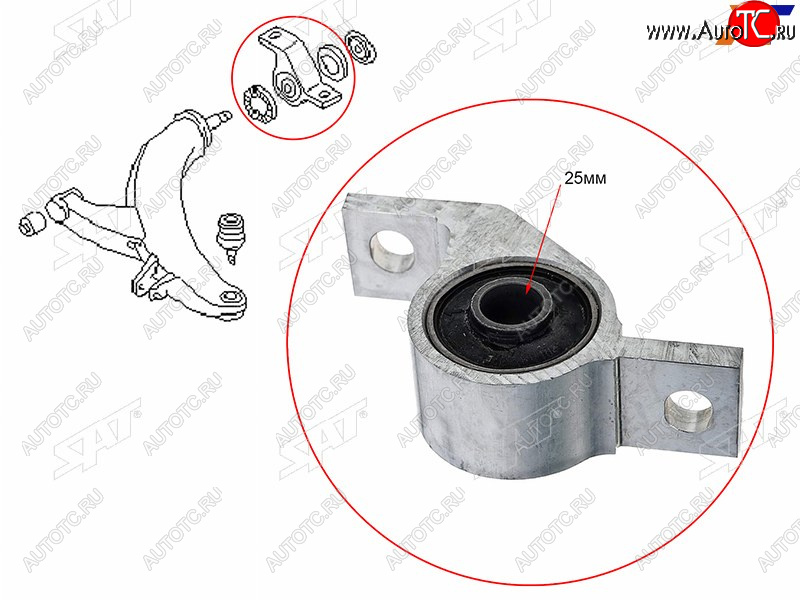 1 199 р. Сайлентблок Subaru Forester 97-08  Impreza 92-07  Legacy 93-98  Outback 94-03 (Перед Слева) SAT ST-20201-AC110  с доставкой в г. Вологда
