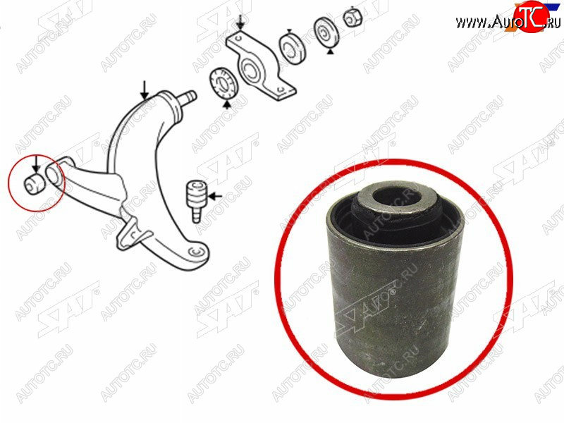 349 р. Сайлентблок Mazda 6 07-12  Subaru Forester 97-08  Impreza 92-07  Legacy 89-03  Outback 94-03 (Пе SAT ST-20201-FC020  с доставкой в г. Вологда
