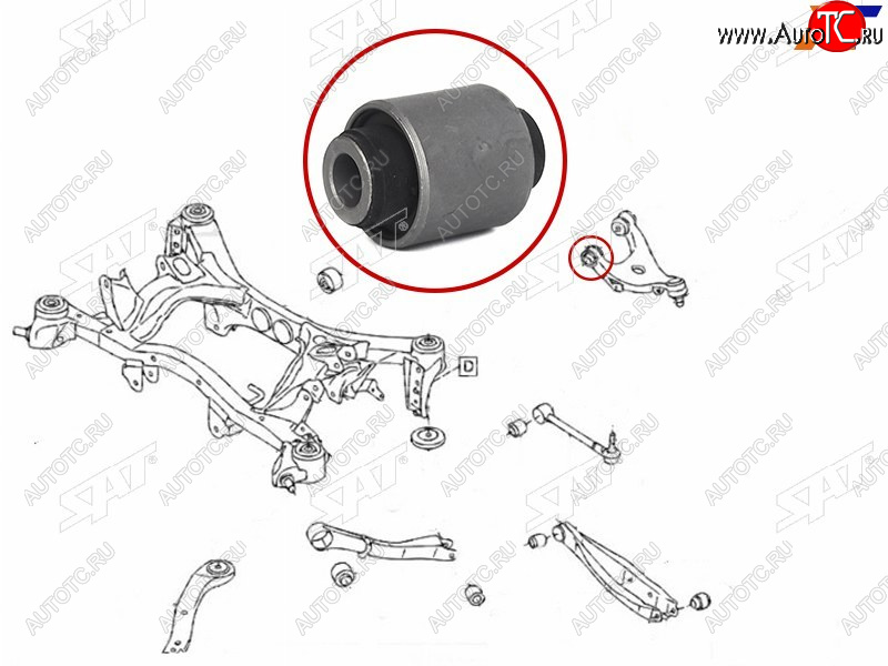 319 р. Сайлентблок Subaru Forester 07-19  Impreza 07-14  Legacy 03-15  Outback 03-15 SAT ST-20252-XA01A-BU  с доставкой в г. Вологда