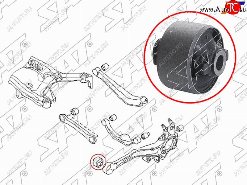 439 р. Сайлентблок Subaru Legacy 98-09  Outback 98-09  Legacy B4 98-03 SAT ST-20254-AE050  с доставкой в г. Вологда