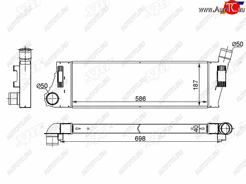 10 449 р. Интеркулер RENAULT MEGANSCENIC 03-09 1,5D1,9D SAT ST-211-0008  с доставкой в г. Вологда