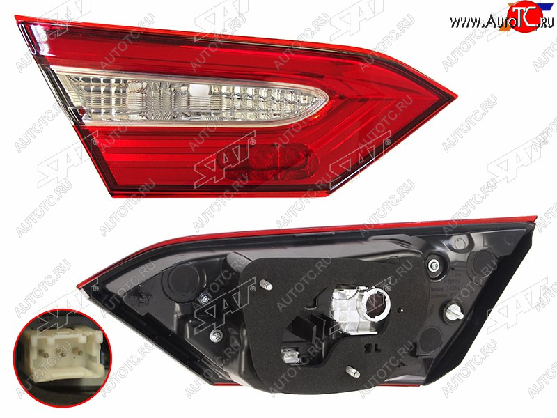 4 999 р. Левый фонарь (внутренний) SAT Toyota Camry XV70 дорестайлинг (2017-2021)  с доставкой в г. Вологда