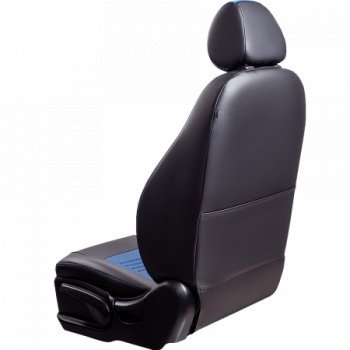 6 799 р. Комплект чехлов для сидений, (РЗСиС 60/40 Илана+Орегон) ТУРИН Lord Autofashion Chevrolet Niva 2123 дорестайлинг (2002-2008) (черный, вставка синяя, строчка синяя)  с доставкой в г. Вологда. Увеличить фотографию 3