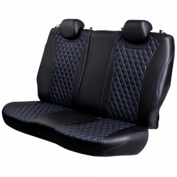 13 949 р. Комплект чехлов для сидений (РЗС 40/60 3Г Орегон) БАЙРОН СТ Lord Autofashion KIA Optima 3 TF дорестайлинг седан (2010-2013) (черный, вставка черная, строчка синяя)  с доставкой в г. Вологда. Увеличить фотографию 5