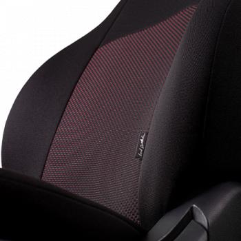 5 399 р. Комплект чехлов для сидений (5 мест, ЦЗС, 3П Жаккард) Дублин Lord Autofashion Лада Ларгус дорестайлинг R90 (2012-2021) (черный, вставка Ёж красная)  с доставкой в г. Вологда. Увеличить фотографию 6