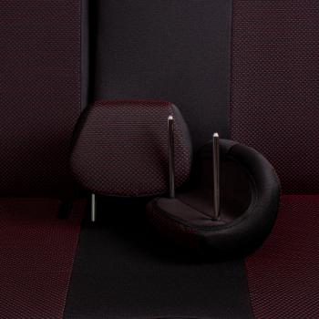 5 399 р. Комплект чехлов для сидений (5 мест, ЦЗС, 3П Жаккард) Дублин Lord Autofashion Лада Ларгус дорестайлинг R90 (2012-2021) (черный, вставка Ёж красная)  с доставкой в г. Вологда. Увеличить фотографию 9