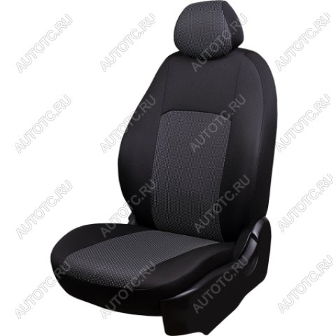 5 399 р. Комплект чехлов для сидений (РЗСиС 60/40 ЗГ Жаккард) Дублин Lord Autofashion Renault Kaptur дорестайлинг (2016-2020) (черный, вставка Сеул серая)  с доставкой в г. Вологда