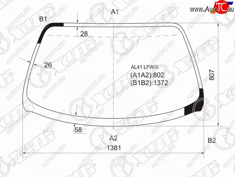 7 299 р. Стекло лобовое Toyota Corolla II 90-94  Corsa 90-94  Tercel 90-94 XYG AL41 LFW/X  с доставкой в г. Вологда