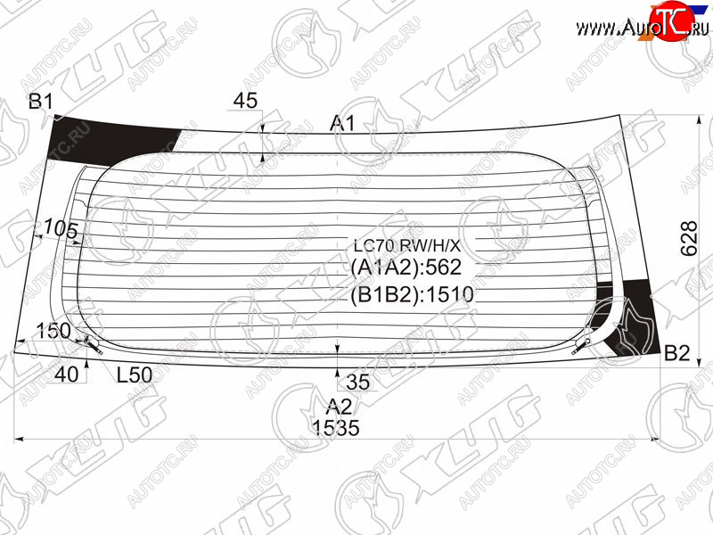 10 399 р. Стекло заднее (Цвет зеленый Обогрев) Mazda MPV 99-06 XYG LC70 RW/H/X  с доставкой в г. Вологда