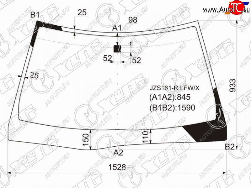 10 999 р. Стекло лобовое Lexus GS 97-04  Toyota Aristo 97-04 XYG JZS161-R LFW/X  с доставкой в г. Вологда