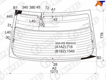 9 549 р. Стекло заднее (Цвет зеленый Обогрев Антенна) Honda Civic 00-06  Civic Ferio 00-05 XYG S5A-RS RW/H/X  с доставкой в г. Вологда. Увеличить фотографию 2
