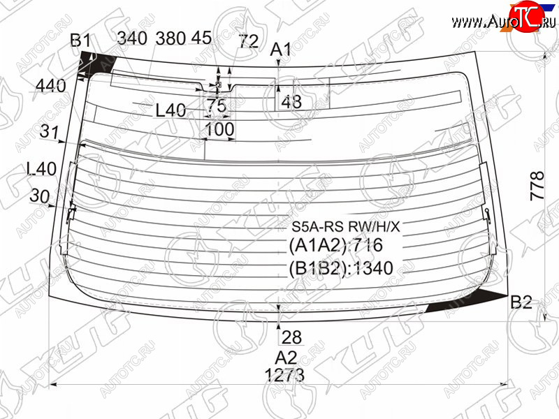 9 549 р. Стекло заднее (Цвет зеленый Обогрев Антенна) Honda Civic 00-06  Civic Ferio 00-05 XYG S5A-RS RW/H/X  с доставкой в г. Вологда