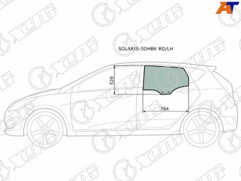 2 699 р. Стекло боковое опускное (Сзади Слева Цвет зеленый) Hyundai Solaris 10-17  Accent 11-17 XYG SOLARIS-5DHBK RD/LH  с доставкой в г. Вологда. Увеличить фотографию 2