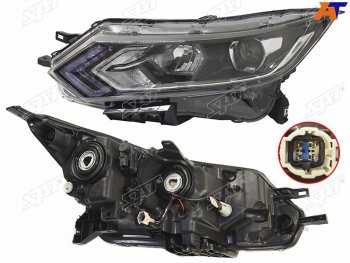 9 999 р. Фара левая ( галоген, LED) SAT Nissan Qashqai 2 J11 рестайлинг (2017-2022)  с доставкой в г. Вологда. Увеличить фотографию 2