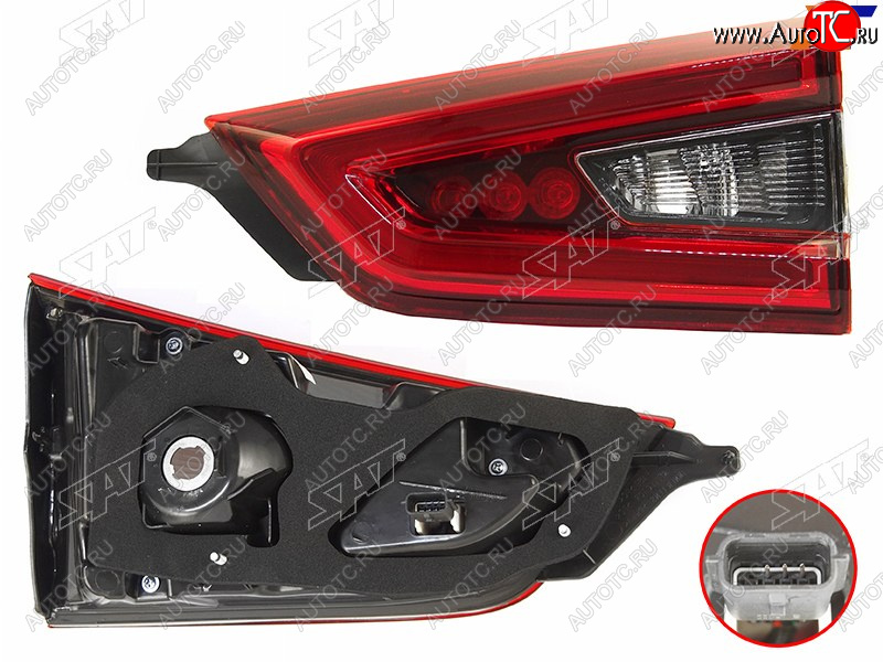 4 399 р. Правый фонарь (LED, внутренний) SAT Nissan Qashqai 2 J11 рестайлинг (2017-2022)  с доставкой в г. Вологда