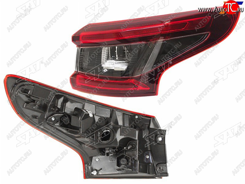 4 499 р. Фонарь задний правый (внешний, LED) SAT Nissan Qashqai 2 J11 рестайлинг (2017-2022)  с доставкой в г. Вологда