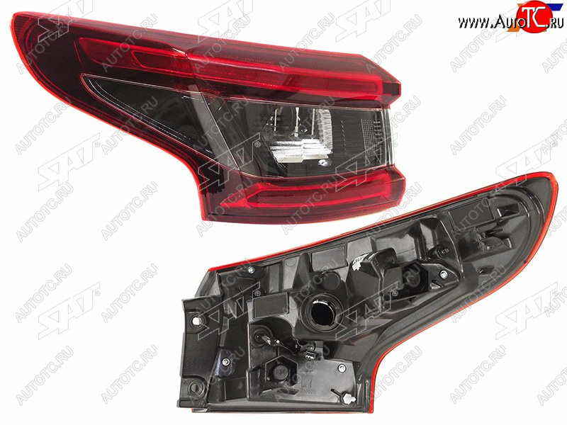 4 499 р. Фонарь задний левый (внешний, LED) SAT Nissan Qashqai 2 J11 рестайлинг (2017-2022)  с доставкой в г. Вологда