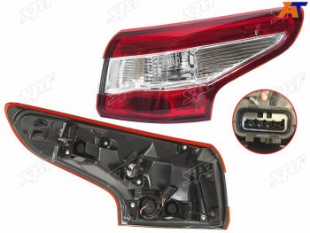 3 499 р. Фонарь задний правый (внешний) SAT  Nissan Qashqai  2 (2013-2019) J11 дорестайлинг  с доставкой в г. Вологда. Увеличить фотографию 2