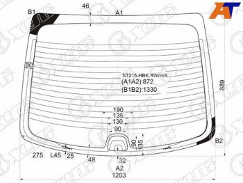 Стекло заднее (Цвет зеленый Обогрев) Toyota Avensis (T220) 97-03 XYG ST215-HBK RW/H/X