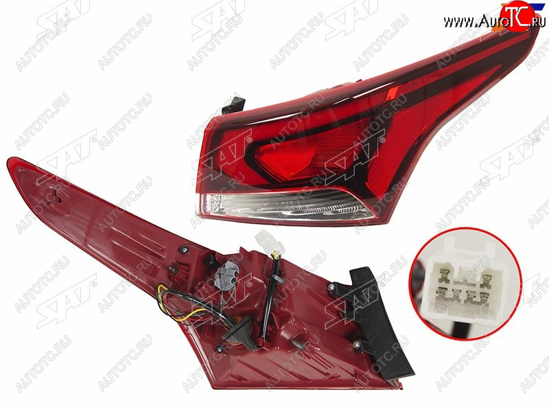 6 899 р. Фонарь задний правый (внешний, LED) SAT  Hyundai Solaris  HCR (2017-2020) седан дорестайлинг  с доставкой в г. Вологда