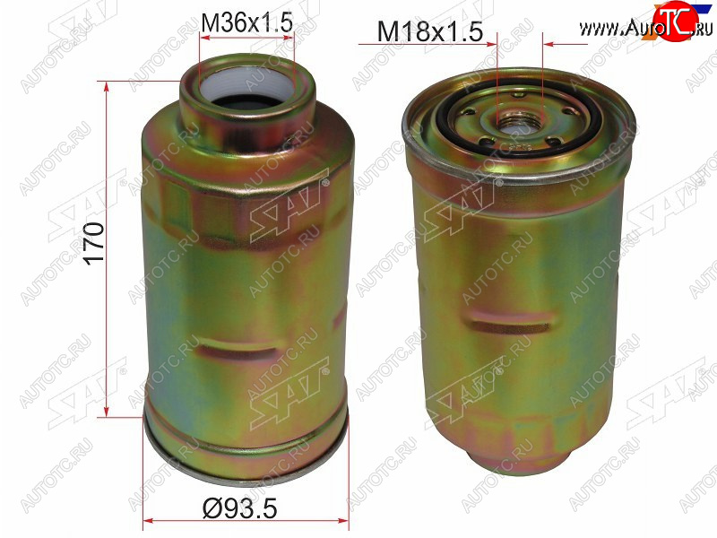 499 р. Фильтр топливный TOYOTA  COASTER 93-DYNA 88-02 LAND CRUISER 80 1HD1HZ 90-98 SAT ST-23303-56040  с доставкой в г. Вологда