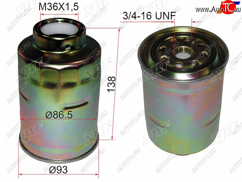 529 р. Фильтр топливный TOYOTA LAND CRUISER  90-PRADO 90120 96-DYNA TOYOACE 83- DIESEL SAT ST-23303-64010  с доставкой в г. Вологда