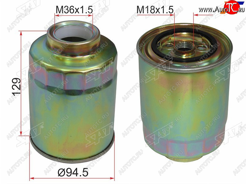 569 р. Фильтр топливный TOYOTA COROLLAVERSO CDE120 1CDFTV 03-06 LAND CRUISER 100 1HD 98-07(две прокладки) SAT ST-23390-64480  с доставкой в г. Вологда