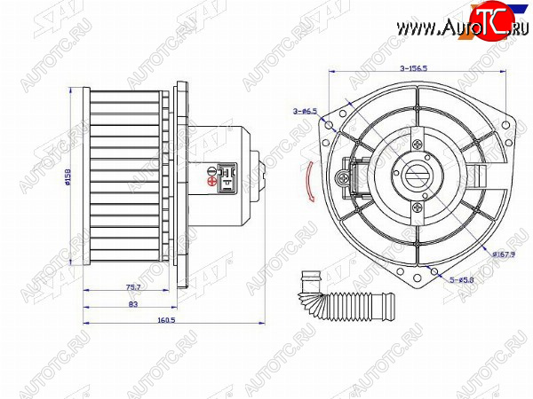 3 299 р. Мотор отопителя салона Nissan Pathfinder 95-04  Primera 95-02  Terrano 95-02  Avenir 98-05 SAT ST-27220-0E005  с доставкой в г. Вологда