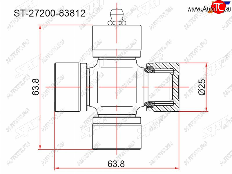 339 р. Крестовина SUZUKI GRAND VITARA 98-06VITARA 89-98 SAT ST-27200-83812  с доставкой в г. Вологда