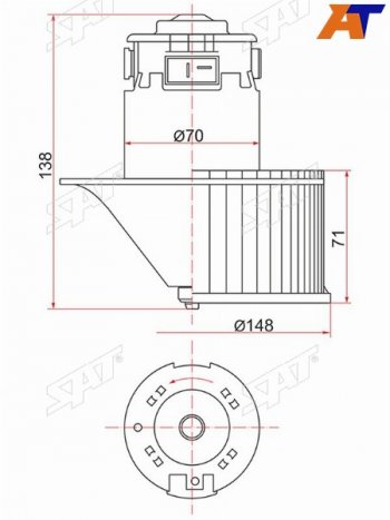 Мотор отопителя салона Nissan X-Trail 00-07 SAT ST-27225-9H600