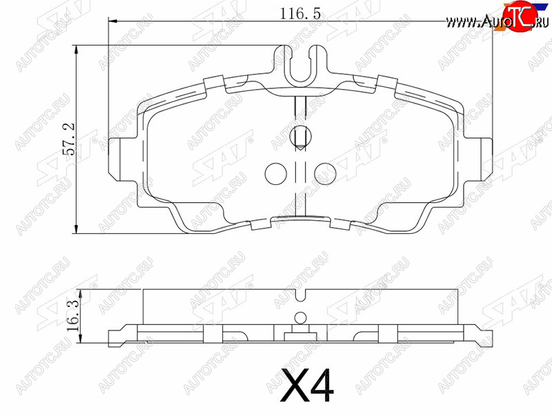 1 029 р. Колодки тормозные перед FL-FR SAT  Mercedes-Benz A class  W168 (1997-2004) хэтчбэк 5 дв.  с доставкой в г. Вологда